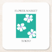 Flower Market - Tokyo スクエアペーパーコースター (正面)