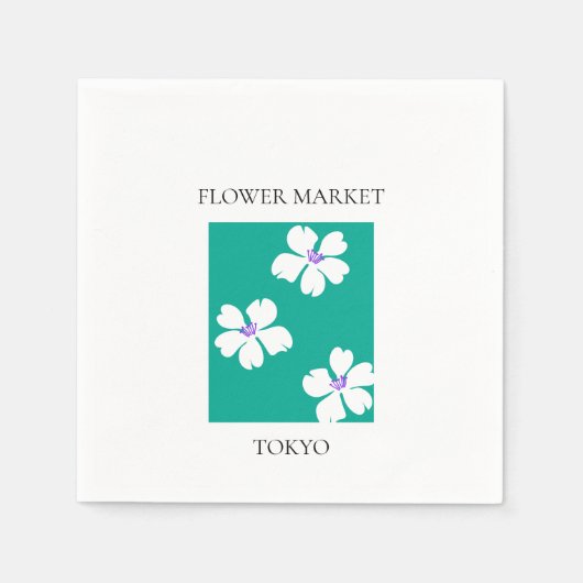 Flower Market - Tokyo スタンダードカクテルナプキン (正面)