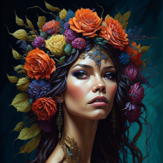 Flower misterious woman  薄葉紙