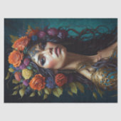 Flower misterious woman  薄葉紙 (正面)