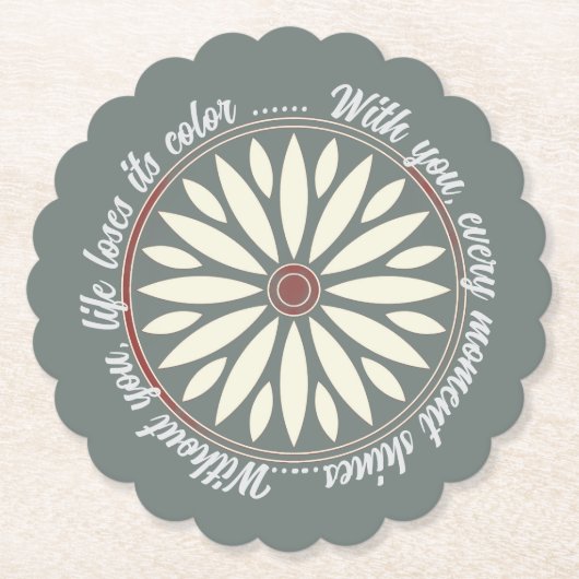 FLOWER MODERN GIFT FROM MOM DAD SISTER SON BOSS ペーパーコースター (正面)