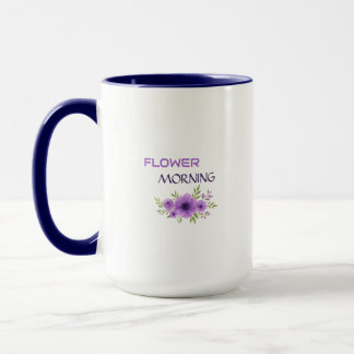 Flower Morning — 高級感のある紫のフラワーモチーフ マグカップ デザイン