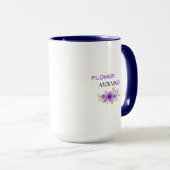 Flower Morning — Elegant Purple Floral Mug Design マグカップ (正面右)