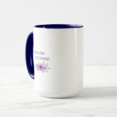 Flower Morning — Elegant Purple Floral Mug Design マグカップ (正面左)