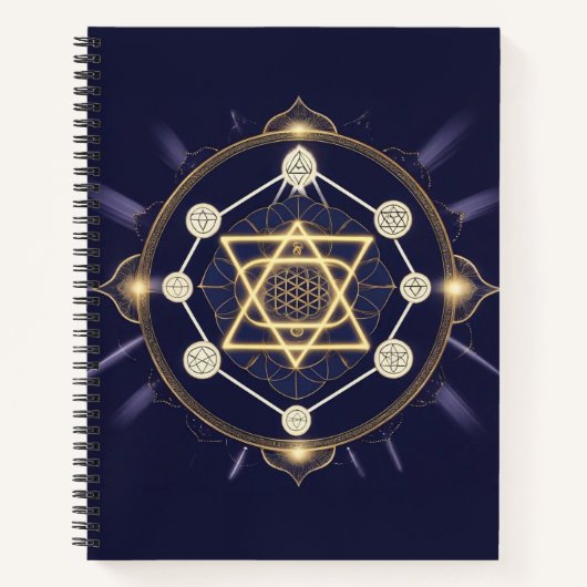 Flower of Infinity — Sacred Geometry Celestial ノートブック (正面)