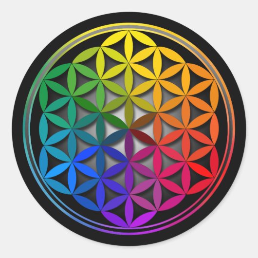 flower of life1 ラウンドシール (正面)