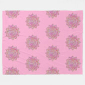 Flower Of Life – インド曼荼羅7 フリースブランケット (正面(横))