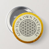 FLOWER OF LIFE – ゴールデンブラック 缶バッジ (正面&裏面)