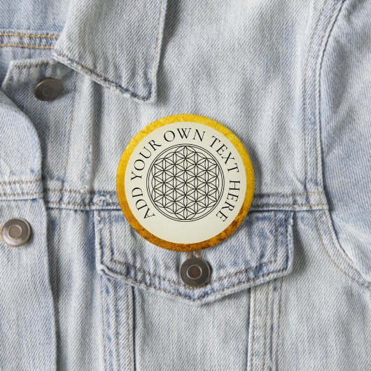 FLOWER OF LIFE – ゴールデンブラック 缶バッジ (インサイチュ)