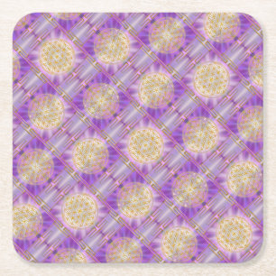 FLOWER OF LIFE – シームレスパターン スクエアペーパーコースター