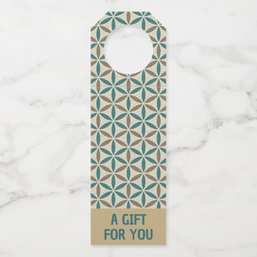 FLOWER OF LIFE – スタンプパターン1 ボトルネックタグ (正面)