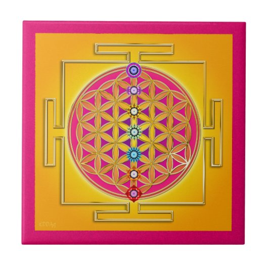 FLOWER OF LIFE -チャクラYantra タイル (正面)
