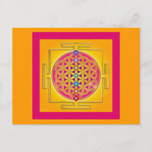 FLOWER OF LIFE -チャクラYantra ポストカード