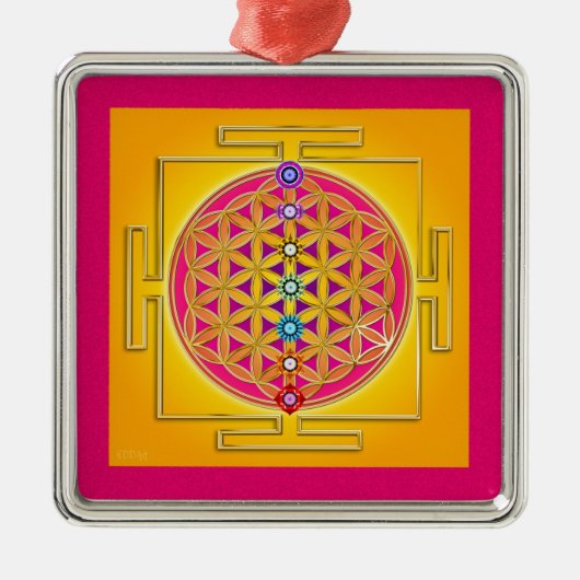 FLOWER OF LIFE -チャクラYantra メタルオーナメント (正面)