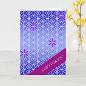 FLOWER OF LIFE – バイオレットピンク カード (黄色い花)