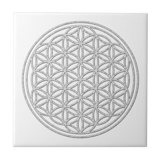FLOWER OF LIFE – 白 タイル (正面)