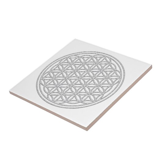 FLOWER OF LIFE – 白 タイル (側面)