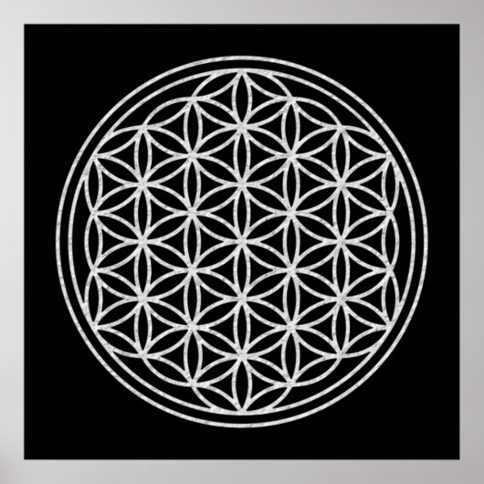 FLOWER OF LIFE – 白 ポスター (正面)