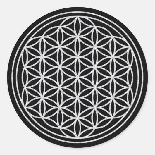 FLOWER OF LIFE – 白 ラウンドシール (正面)