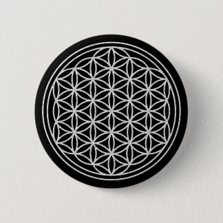 FLOWER OF LIFE – 白 缶バッジ