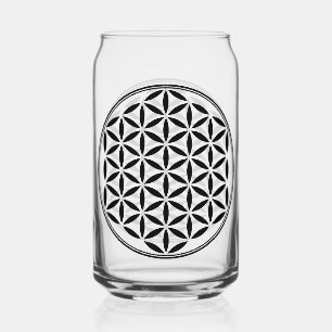 FLOWER OF LIFE – 神聖なジオメトリ記号フル1 ガラス缶