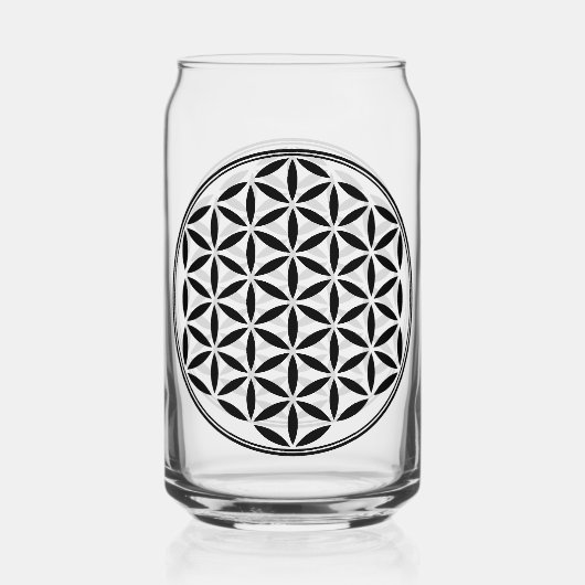 FLOWER OF LIFE – 神聖なジオメトリ記号フル1 ガラス缶 (正面)