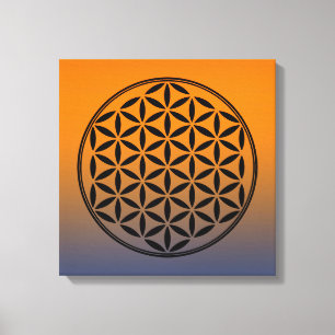 FLOWER OF LIFE – 神聖なジオメトリ記号フル1 キャンバスプリント
