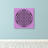 FLOWER OF LIFE – 神聖なジオメトリ記号フル1 キャンバスプリント (インサイチュ (ウッドフロア))