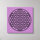 FLOWER OF LIFE – 神聖なジオメトリ記号フル1 キャンバスプリント (正面)