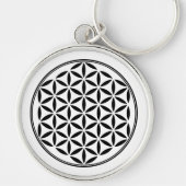 FLOWER OF LIFE – 神聖なジオメトリ記号フル1 キーホルダー (正面)