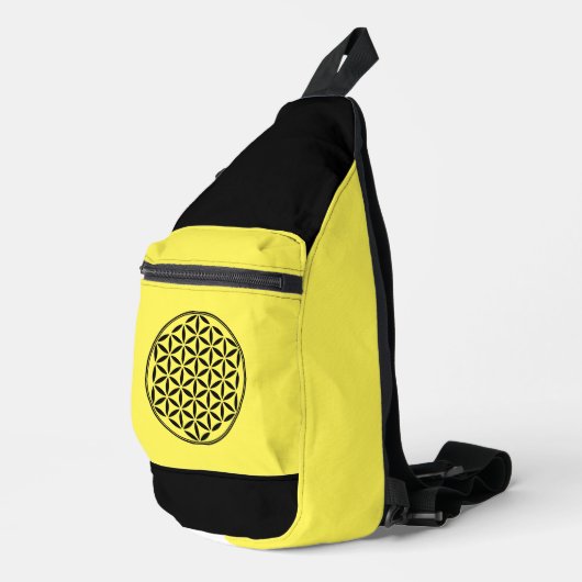 FLOWER OF LIFE – 神聖なジオメトリ記号フル1 スリングバッグ (右コーナー)