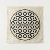 FLOWER OF LIFE – 神聖なジオメトリ記号フル1 タペストリー (正面(横))