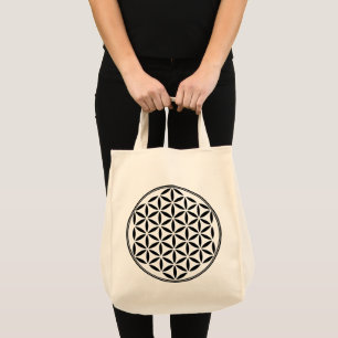 FLOWER OF LIFE – 神聖なジオメトリ記号フル1 トートバッグ