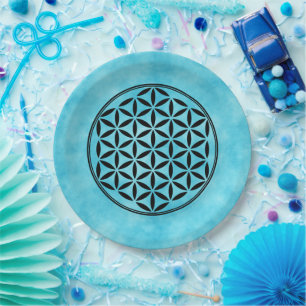FLOWER OF LIFE – 神聖なジオメトリ記号フル1 ペーパープレート