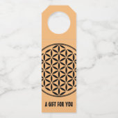 FLOWER OF LIFE – 神聖なジオメトリ記号フル1 ボトルネックタグ (正面)