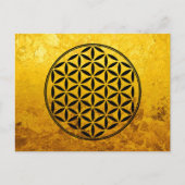 FLOWER OF LIFE – 神聖なジオメトリ記号フル1 ポストカード (正面)