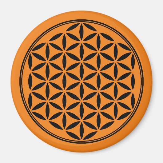 FLOWER OF LIFE – 神聖なジオメトリ記号フル1 マグネット (正面)