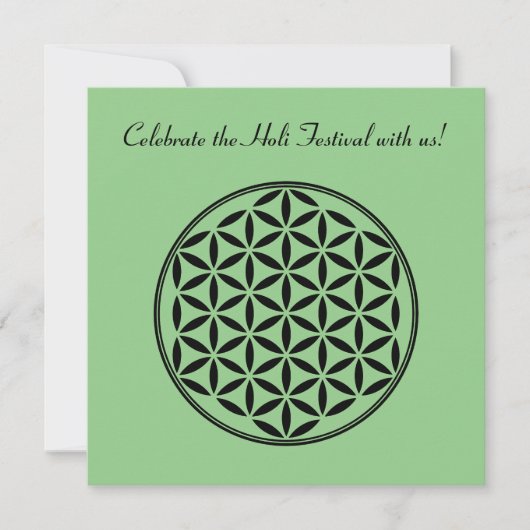 FLOWER OF LIFE – 神聖なジオメトリ記号フル1 招待状 (正面)