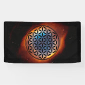 FLOWER OF LIFE – 神聖なジオメトリ記号フル1 横断幕 (横)