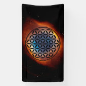 FLOWER OF LIFE – 神聖なジオメトリ記号フル1 横断幕 (縦)