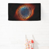 FLOWER OF LIFE – 神聖なジオメトリ記号フル1 横断幕 (インサイチュ)