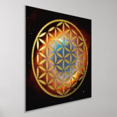 FLOWER OF LIFE – 神聖なジオメトリ記号フル1 箔ポスター (レイダウン)