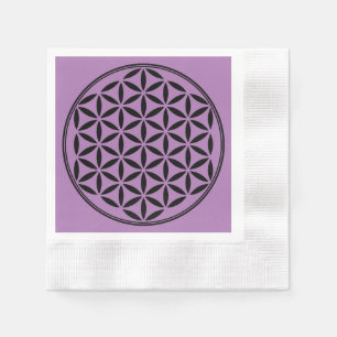 FLOWER OF LIFE – 神聖なジオメトリ記号フル1 縁ありカクテルナプキン