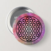 FLOWER OF LIFE – 神聖なジオメトリ記号フル1 缶バッジ (正面&裏面)