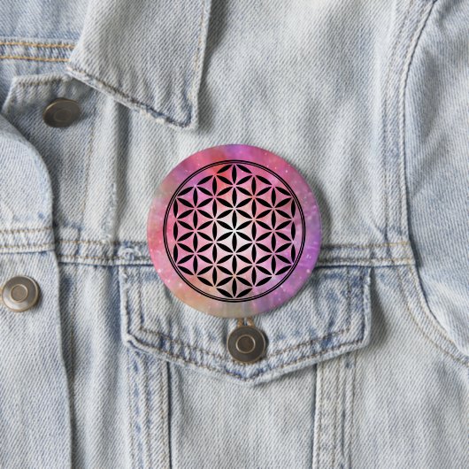 FLOWER OF LIFE – 神聖なジオメトリ記号フル1 缶バッジ (インサイチュ)