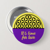 FLOWER OF LIFE – 神聖なジオメトリ記号フル1 缶バッジ (正面&裏面)
