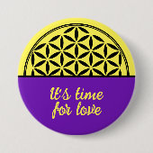 FLOWER OF LIFE – 神聖なジオメトリ記号フル1 缶バッジ (正面)