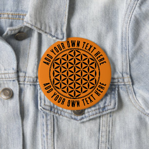 FLOWER OF LIFE – 神聖なジオメトリ記号フル1 缶バッジ