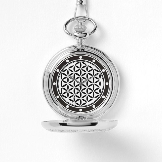 FLOWER OF LIFE – 神聖なジオメトリ記号フル1 腕時計 (正面)