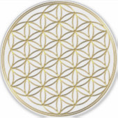 FLOWER OF LIFE - 聖なる幾何学シンボル ゴールド2 シール (正面)